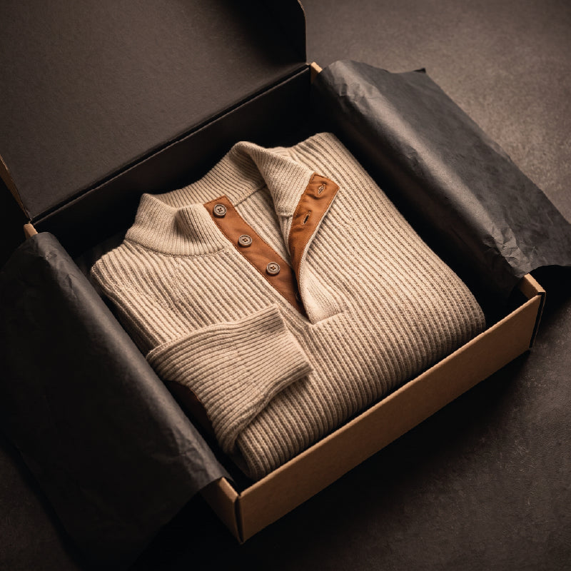 Ribbed Sweater with Elbow Patches