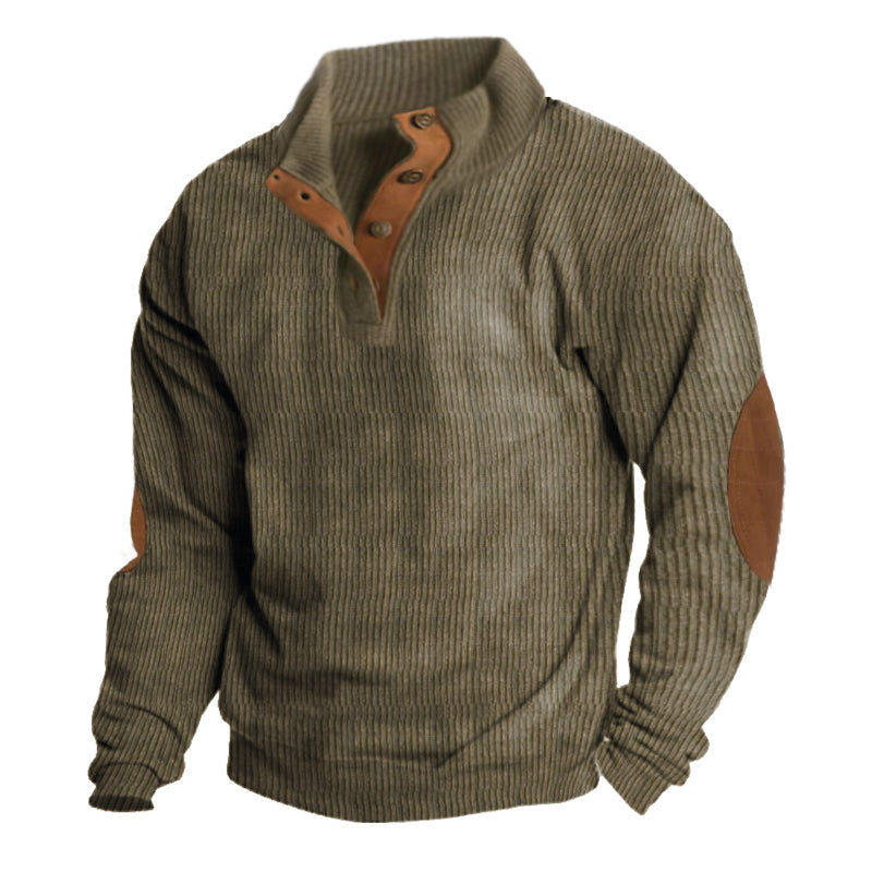 Ribbed Sweater with Elbow Patches