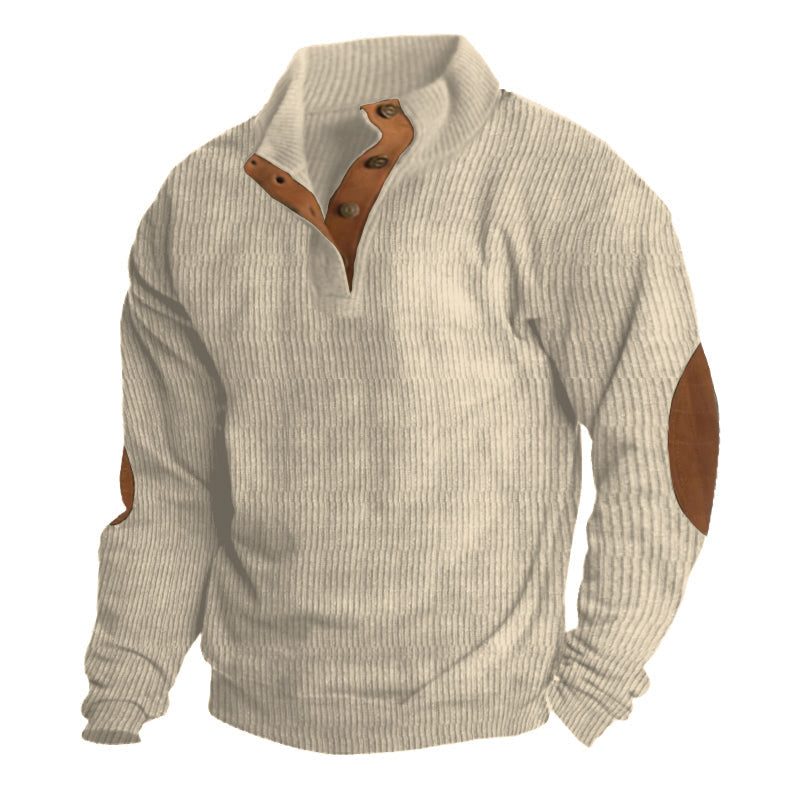 Ribbed Sweater with Elbow Patches
