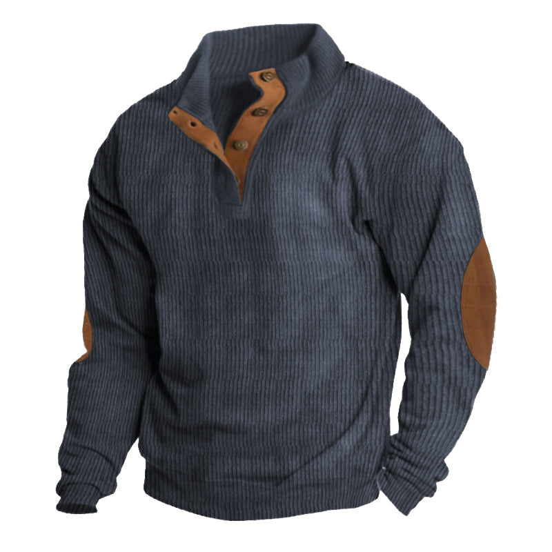Ribbed Sweater with Elbow Patches