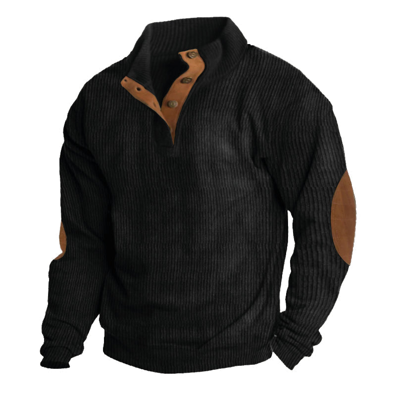 Ribbed Sweater with Elbow Patches